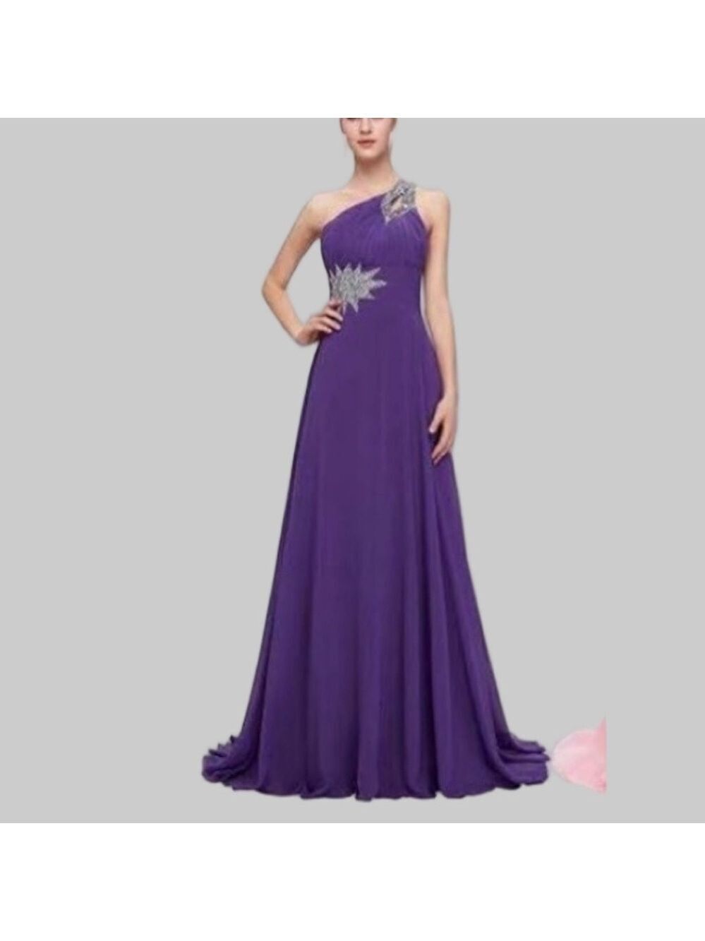 FTBY Formal Dress One Shoulder Chiffon Maxi Estimated Size 16